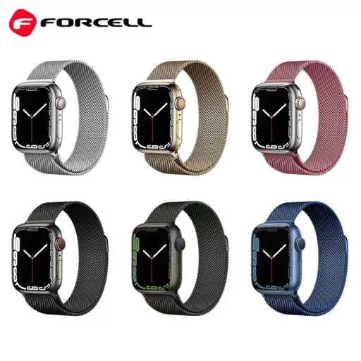 Forcell F-Design FA03 mágneses acél szíj Apple Watch 38 / 40 / 41 mm kék