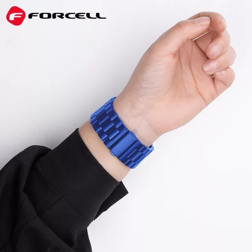 Forcell F-Design FA10 acél csatos szíj Apple Watch 38 / 40 / 41 mm kék