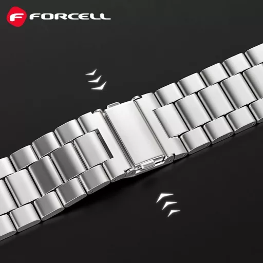 Forcell F-Design FA10 acél csatos szíj Apple Watch 38 / 40 / 41 mm ezüst