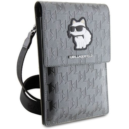 KARL LAGERFELD universal bag for mobile KLWBSAKHPCG (Saffiano Mono Choupette) ezüst