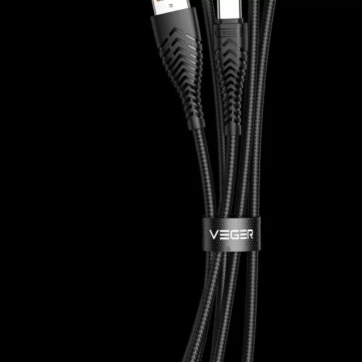 VEGER USB-A – USB-C töltőkábel V104 2,4A 1,2 m fekete