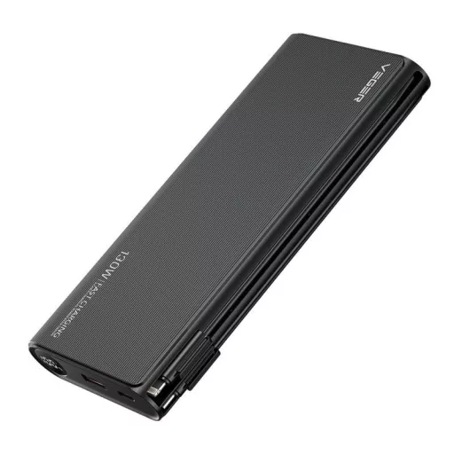 Veger powerbank TCE130 (W2503) PD 130W 25000 mAh beépített USB-C / Lightning kábelekkel fekete