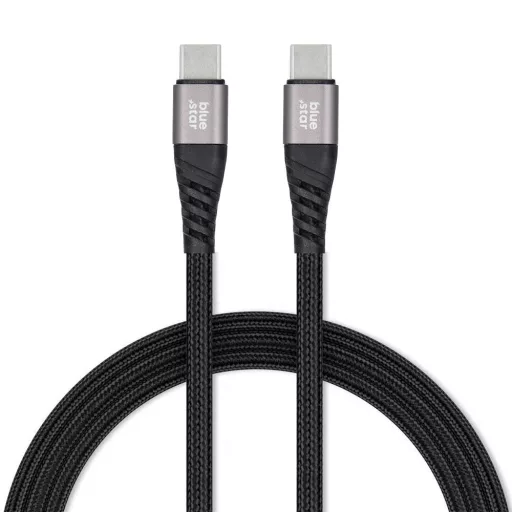 Blue Star USB-C – USB-C töltőkábel TFK-DC-003 fonott PD QC4.0 3A 60W 1,2 m fekete