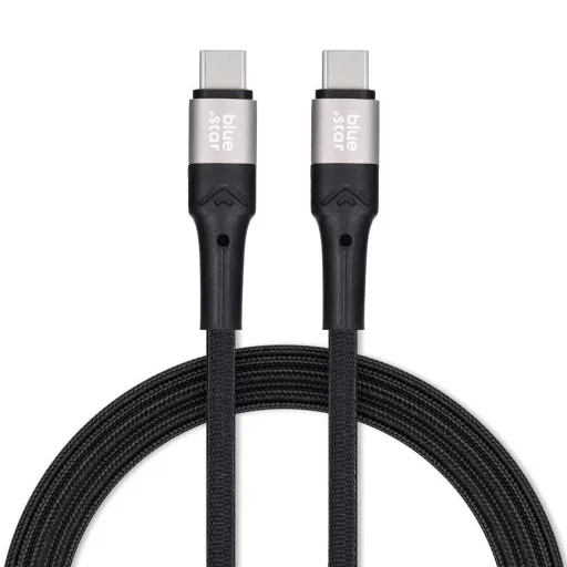 Cable USB C do USB C Blue Star 3A 60W PD QC4.0 with braid 2 m TFK-DC-004 Fekete