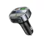 Hoco autós töltő USB-A + USB-C PD QC3.0 5A 30W digitális kijelzővel + FM BT transmitter E70 obszidián fekete