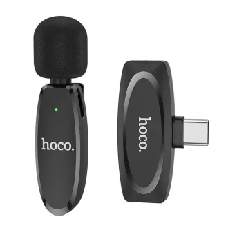   Hoco vezeték nélküli csíptetős mikrofon USB-C L15 fekete