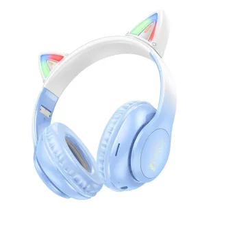   Hoco W42 Cat Ear vezeték nélküli fejhallgató kristálykék