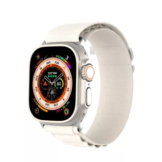 DUX DUCIS GS nylon szíj Apple Watch 38 / 40 / 41 mm platina