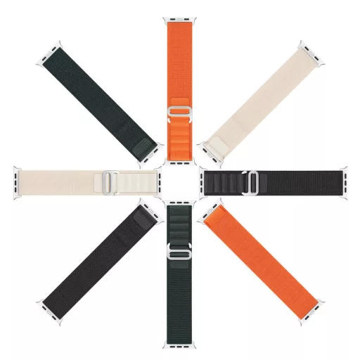 DUX DUCIS GS nylon szíj Apple Watch 38 / 40 / 41 mm platina