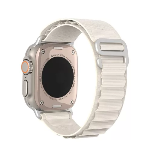 DUX DUCIS GS nylon szíj Apple Watch 42 / 44 / 45 / 49 mm platina