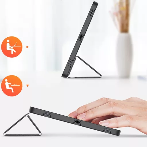 DUX DUCIS tok DOMO összecsukható, ceruzatartóval, SAMSUNG Tab S9 Plus készülékekhez, fekete