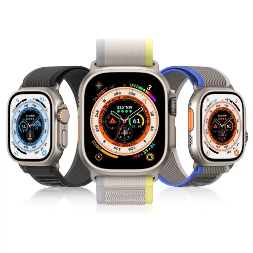 DUX DUCIS YJ nylon szíj Apple Watch 42 / 44 / 45 / 49 mm fekete-szürke