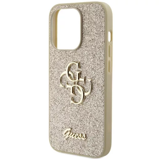 GUESS tok iPhone 15 Pro GUHCP15LHG4SGD (Fixed Glitter Big 4G) arany