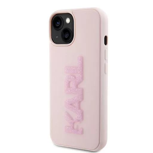 KARL LAGERFELD tok iPhone 15 KLHCP15S3DMBKCP (3D Logo Glitter) rózsaszín