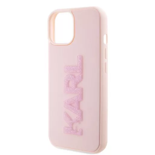 KARL LAGERFELD tok iPhone 15 KLHCP15S3DMBKCP (3D Logo Glitter) rózsaszín