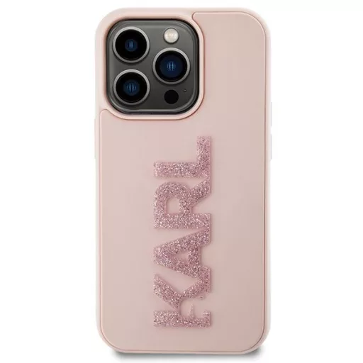 KARL LAGERFELD tok iPhone 15 Pro KLHCP15L3DMBKCP (3D Logo Glitter) rózsaszín