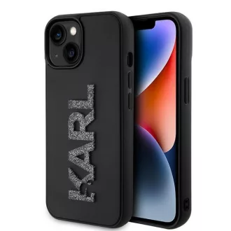   KARL LAGERFELD tok iPhone 15 KLHCP15S3DMBKCK (3D Logo Glitter) Fekete