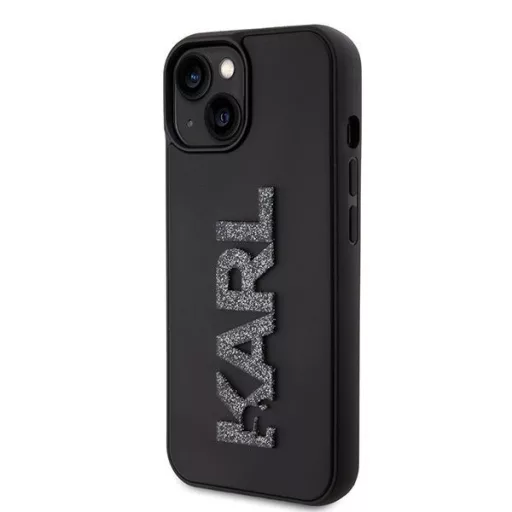 KARL LAGERFELD tok iPhone 15 KLHCP15S3DMBKCK (3D Logo Glitter) Fekete