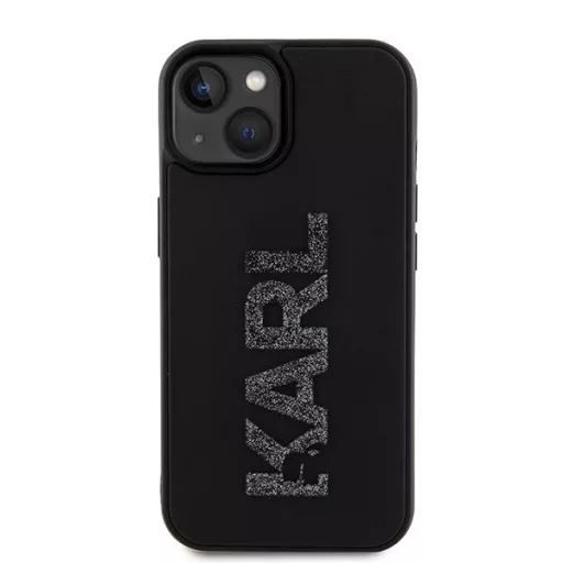 KARL LAGERFELD tok iPhone 15 KLHCP15S3DMBKCK (3D Logo Glitter) Fekete