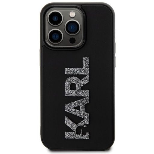 KARL LAGERFELD tok iPhone 15 Pro Max KLHCP15X3DMBKCK (3D Logo Glitter) fekete