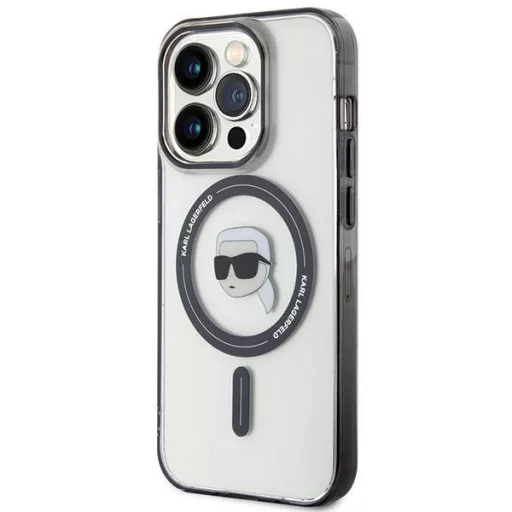 KARL LAGERFELD tok iPhone 15 Pro KLHMP15LHKHNOTK (Karl Head + MAG) átlátszó