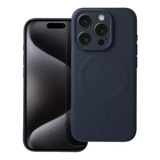  SILICONE MAG COVER Magsafe kompatibilis tok iPhone 15 Pro kék titanium