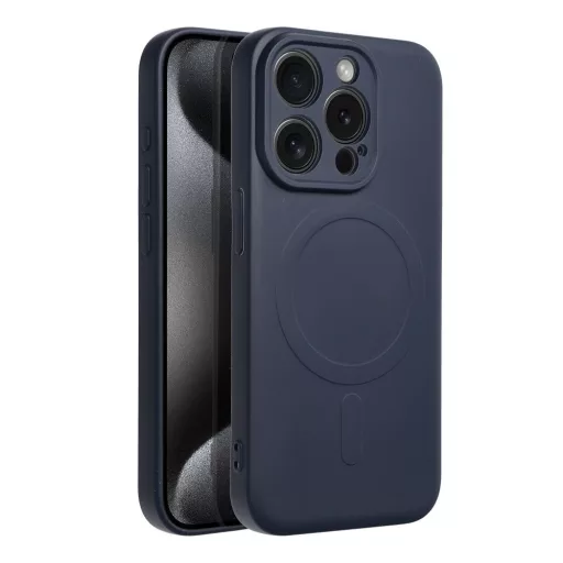 SILICONE MAG COVER Magsafe kompatibilis tok iPhone 15 Pro kék titanium