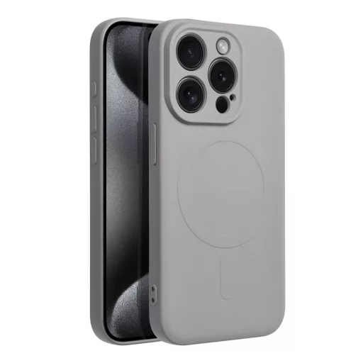 Silicone Mag Cover tok iPhone 15 PRO MagSafe kompatibilis titánszürke