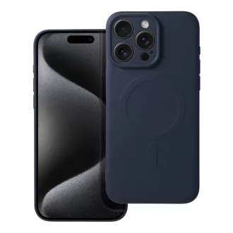   SILICONE MAG COVER Magsafe kompatibilis tok iPhone 15 Pro Max kék titanium