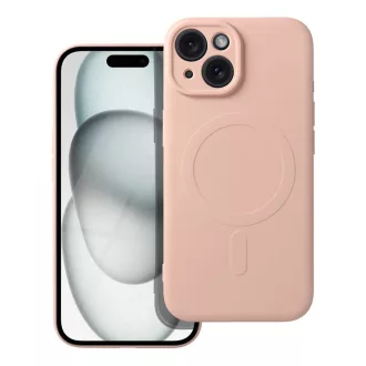   Silicone Mag Cover tok iPhone 15 MagSafe kompatibilis rózsaszín