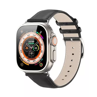   DUX DUCIS YS valódi bőr szíj Apple Watch 38 / 40 / 41 mm fekete
