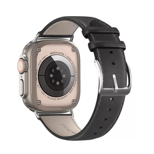 DUX DUCIS YS valódi bőr szíj Apple Watch 38 / 40 / 41 mm fekete