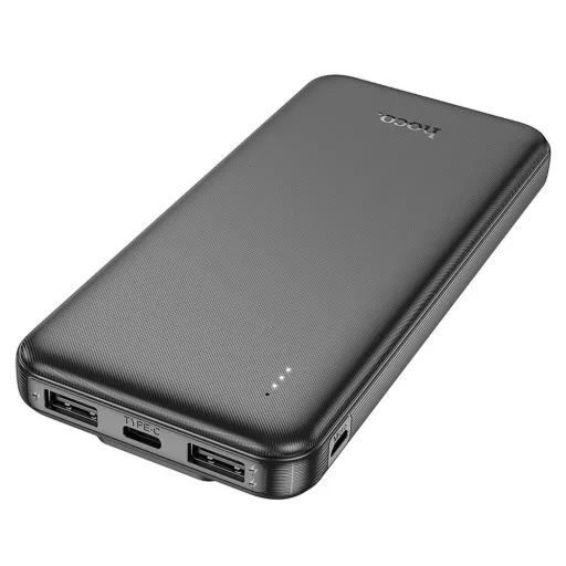 Hoco J118 powerbank 10000 mAh 2A beépített USB-C + Lightning kábelekkel fekete