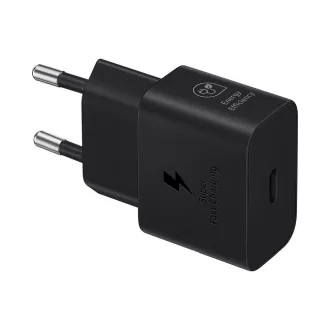   Samsung eredeti hálózati töltő USB-C + USB-C – USB-C kábel PD 3A 25W GaN EP-T2510XBEGEU fekete blister