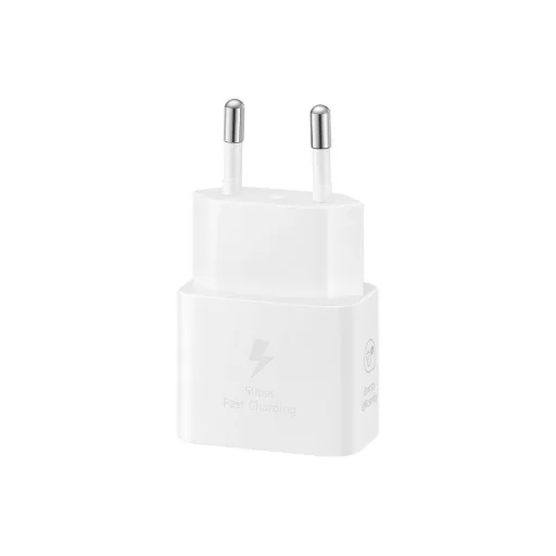 Samsung eredeti hálózati töltő USB-C + USB-C – USB-C kábel PD 3A 25W GaN EP-T2510XWEGEU fehér blister
