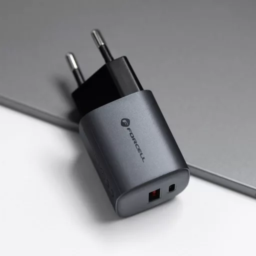 Forcell F-Energy hálózati töltő GaN USB-C + USB-A QC4.0 PD 3A 33W VT-31 szürke