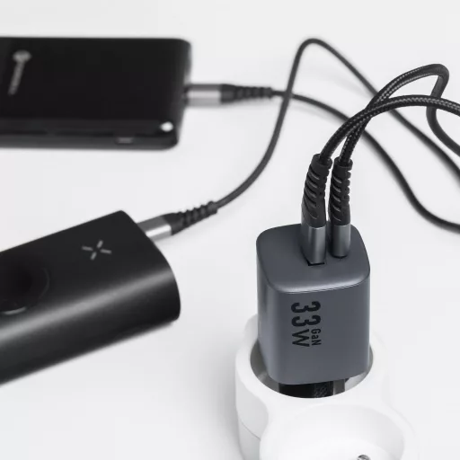 Forcell F-Energy hálózati töltő GaN USB-C + USB-A QC4.0 PD 3A 33W VT-31 szürke