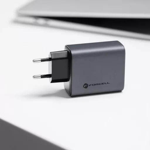 Forcell F-Energy hálózati töltő GaN 2×USB-C + USB-A QC4.0 PD 4A 65W VT-42B szürke