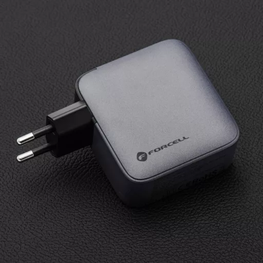 Forcell F-Energy hálózati töltő GaN 3×USB-C + USB-A QC4.0 PD 5A 100W VT-46 szürke