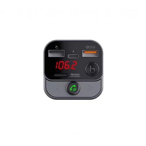 ART Bluetooth FM transmitter 5.0 + USB-A QC3.0 + USB-C (30W) FM-84B fekete
