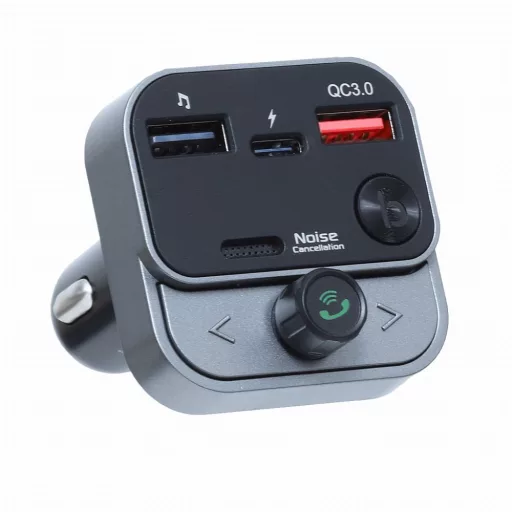 ART Bluetooth FM transmitter 5.0 + USB-A QC3.0 + USB-C (30W) FM-84B fekete
