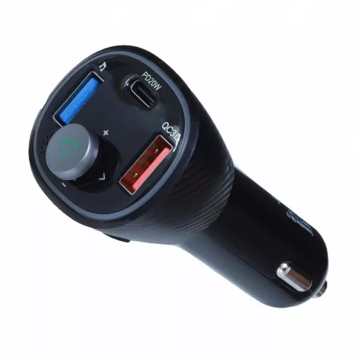 ART Bluetooth FM transmitter 5.0 + USB-A QC3.0 + USB-C (30W) FM-73 fekete