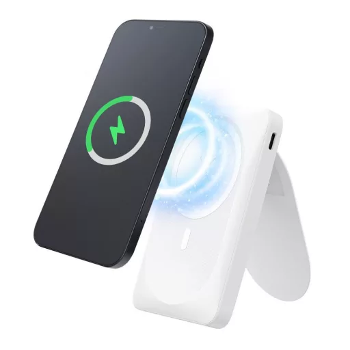 Forcell F-Energy MagSafe kompatibilis powerbank MagStand F10K2 QC3.0 PD 5A 20W 10000 mAh fehér