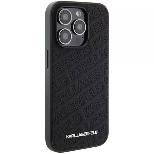 KARL LAGERFELD tok iPhone 15 Pro KLHCP15LPQKPMK (Quilted Pattern) fekete
