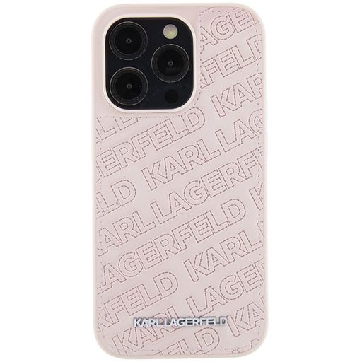 KARL LAGERFELD tok iPhone 15 Pro Max KLHCP15XPQKPMP (Quilted Pattern) rózsaszín