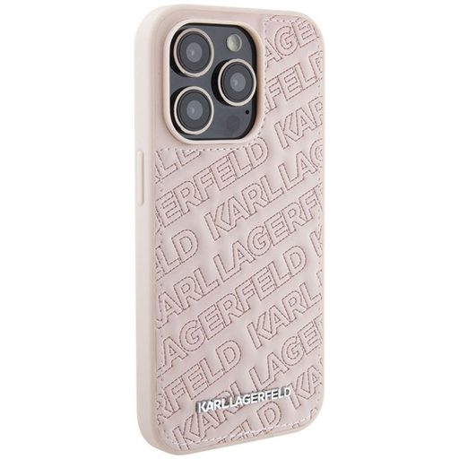 KARL LAGERFELD tok iPhone 15 Pro Max KLHCP15XPQKPMP (Quilted Pattern) rózsaszín