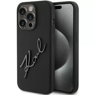   KARL LAGERFELD tok iPhone 15 Pro KLHCP15LSKSBMCK (Silicone Karl Script Logo) fekete