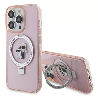   KARL LAGERFELD tok iPhone 15 Pro Max Magsafe kompatibilis KLHMP15XHMRSKCP (Ringstand KC) rózsaszín
