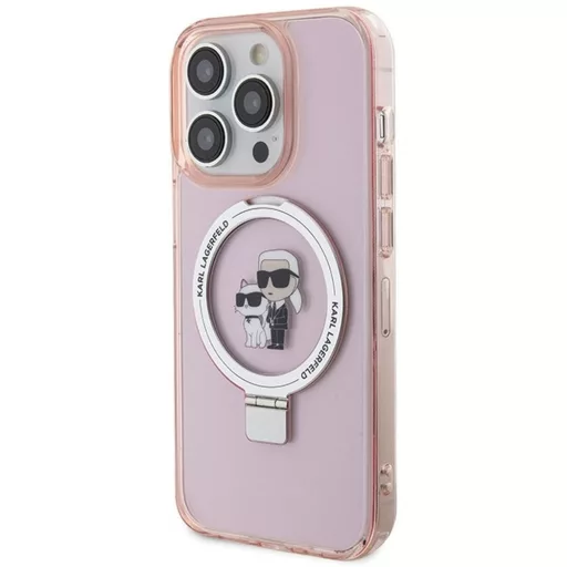 KARL LAGERFELD tok iPhone 15 Pro Max Magsafe kompatibilis KLHMP15XHMRSKCP (Ringstand KC) rózsaszín