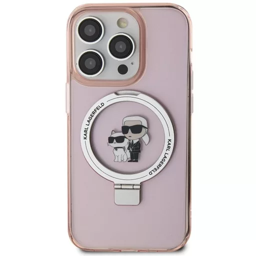 KARL LAGERFELD tok iPhone 15 Pro Max Magsafe kompatibilis KLHMP15XHMRSKCP (Ringstand KC) rózsaszín
